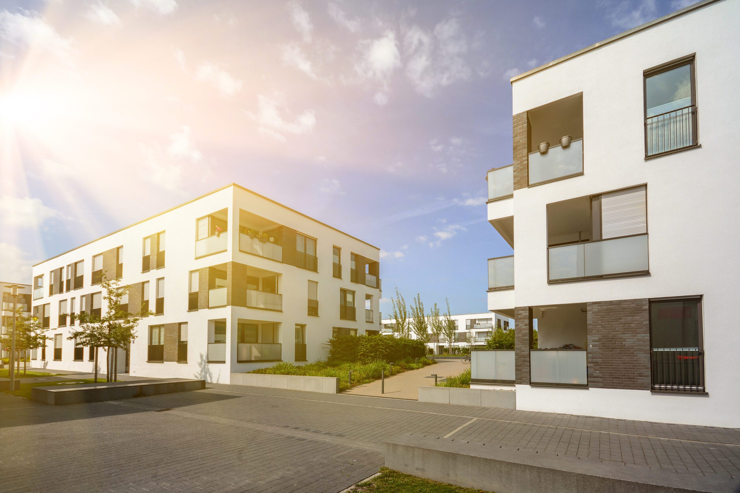 Modern Residential Area with Apartment Buildings